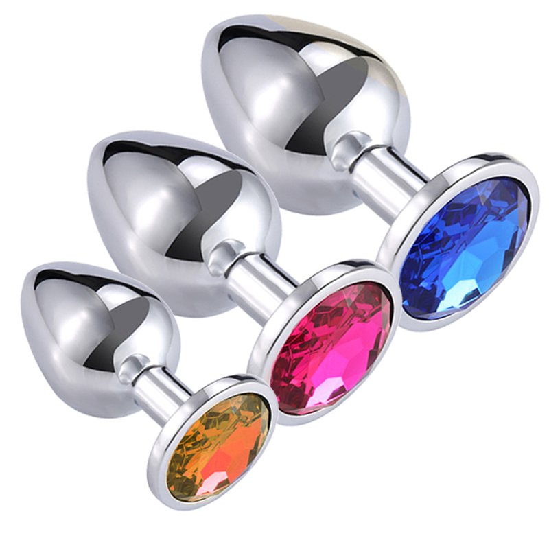 Colored Diamond Stainless Steel Anal Plug Universal Posterior Butt Plug for Men and Women Conventional Adult Sex Product BDSM