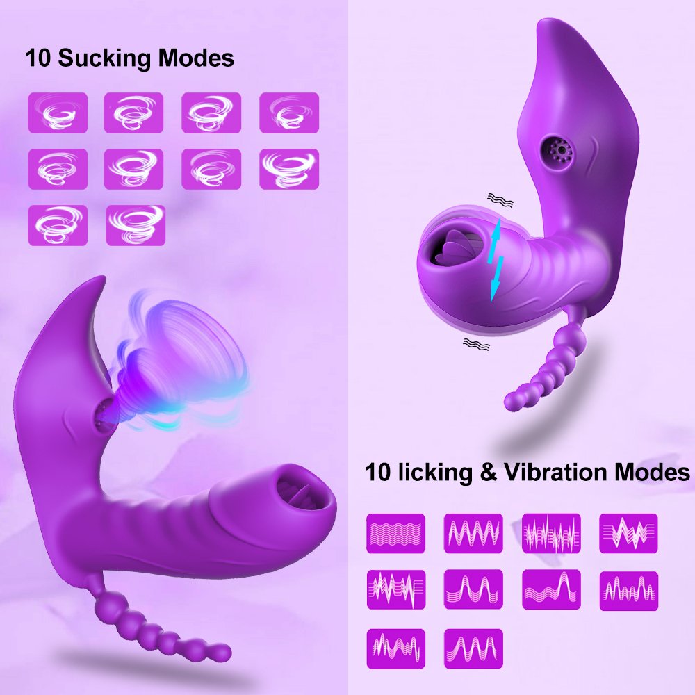 App Remote Control Sucking Vibrator Wearable Inserted Female G-Spot Clit Dildo And Small Anal Beads For Women Sex Toy