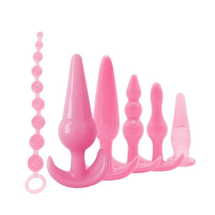 Hot Selling SM 6 Pcs TPE Anal Butt Plug Set Men and Women Anal Sex Toys