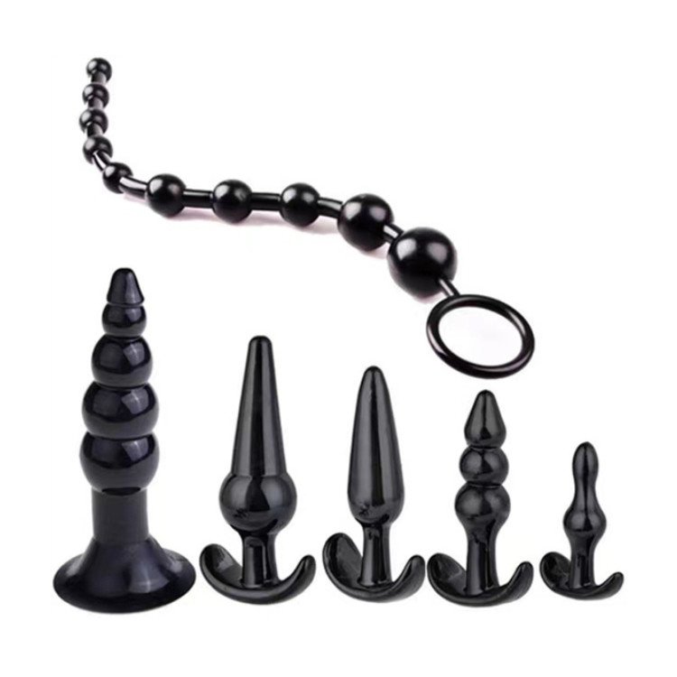 Hot Selling SM 6 Pcs TPE Anal Butt Plug Set Men and Women Anal Sex Toys