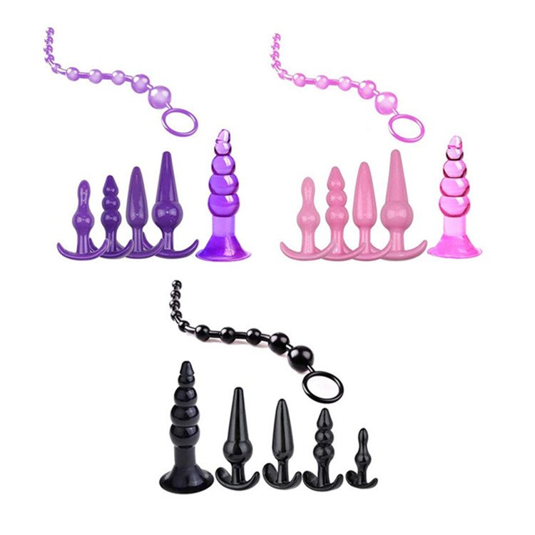 Hot Selling SM 6 Pcs TPE Anal Butt Plug Set Men and Women Anal Sex Toys