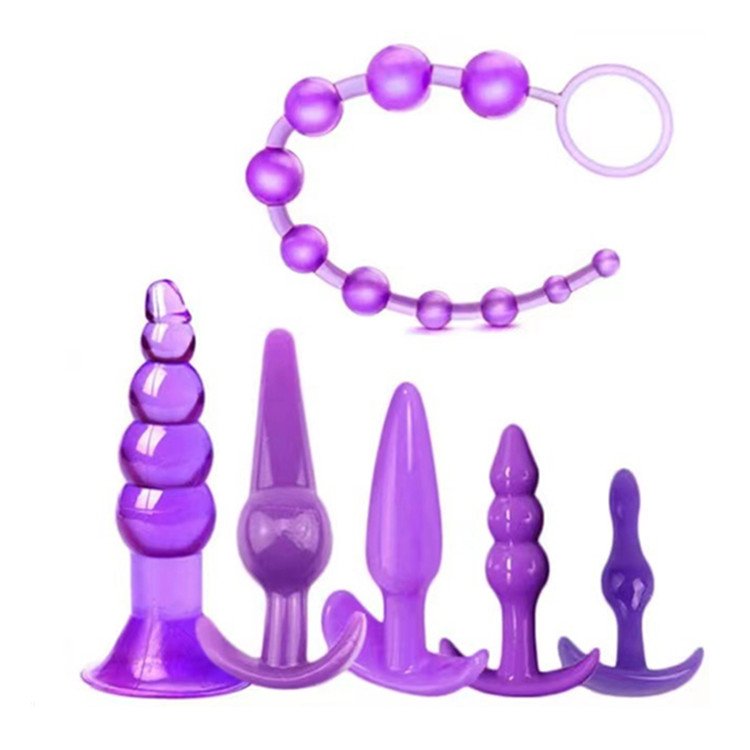Hot Selling SM 6 Pcs TPE Anal Butt Plug Set Men and Women Anal Sex Toys