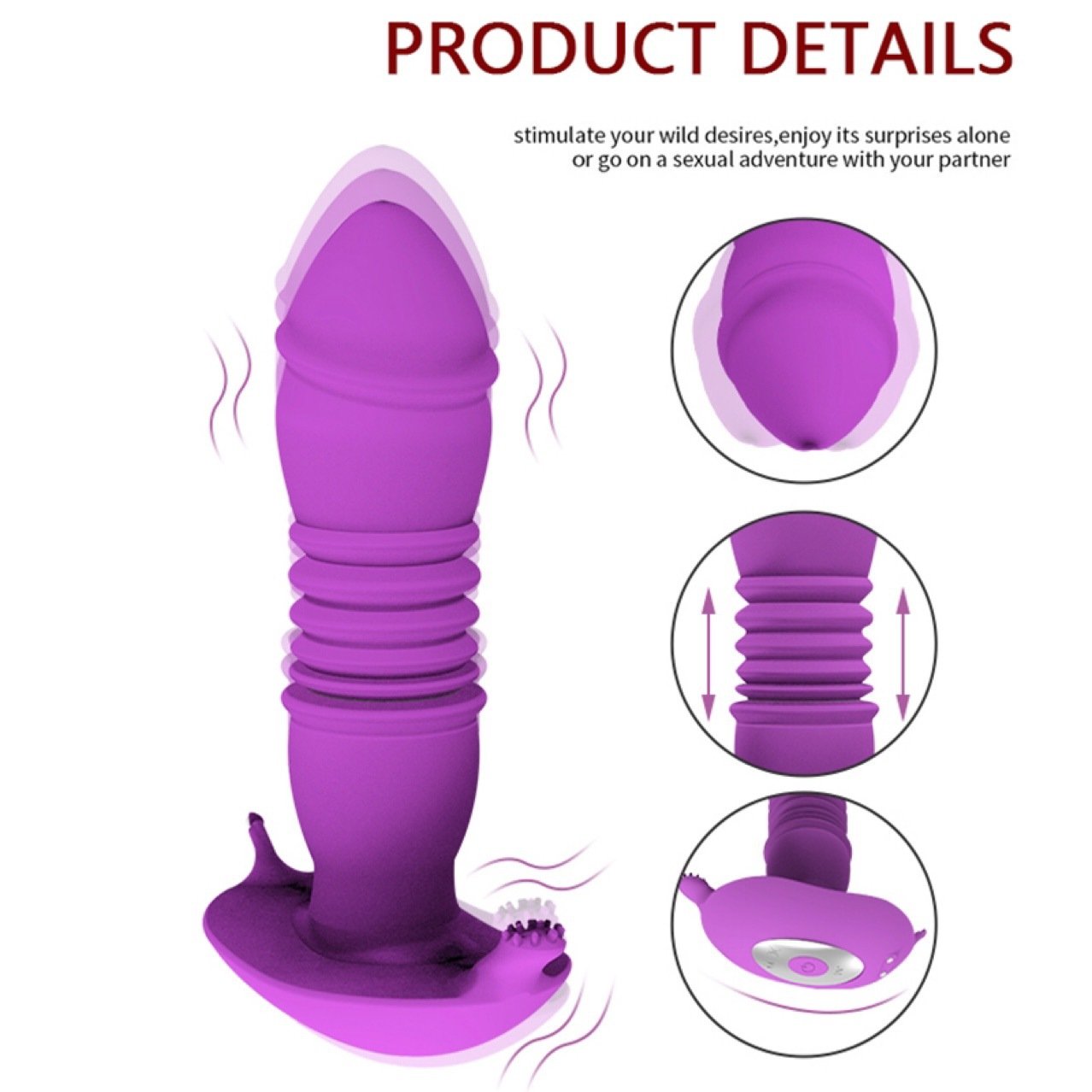 Telescopic Anal Dildo Massager prostate thruster vibrator with app Underwear Panty Vibrating Butt Plug For Men