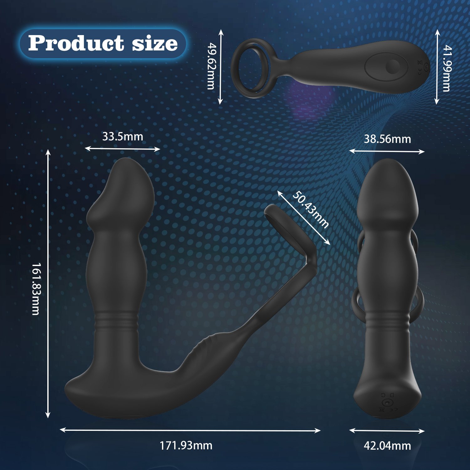 APP Control 2 in 1 Silicone Powerful Anal Plug Vibrator with Penis Ring Wireless Anal Sex Toys Long Butt Plugs For Male Massager