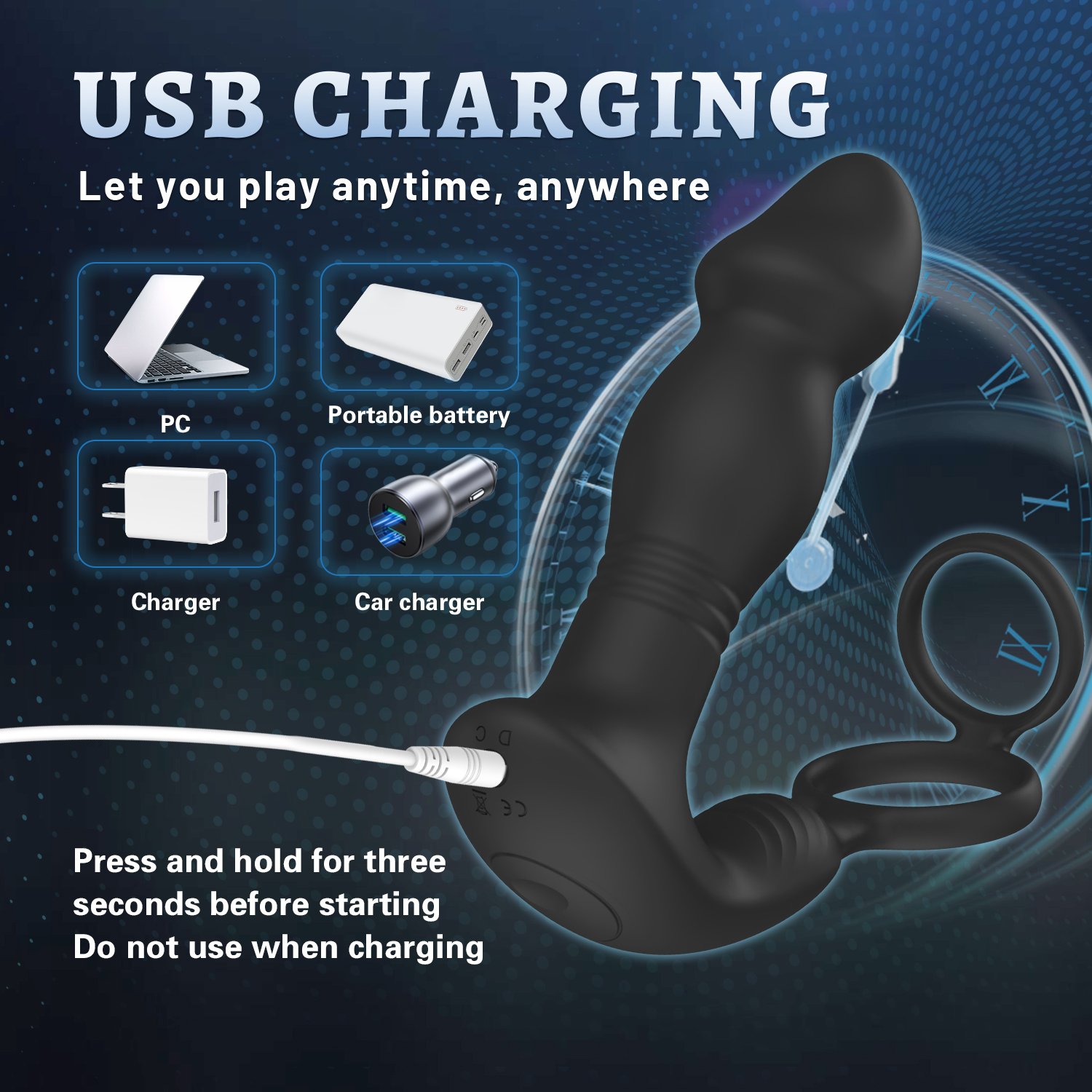 APP Control 2 in 1 Silicone Powerful Anal Plug Vibrator with Penis Ring Wireless Anal Sex Toys Long Butt Plugs For Male Massager
