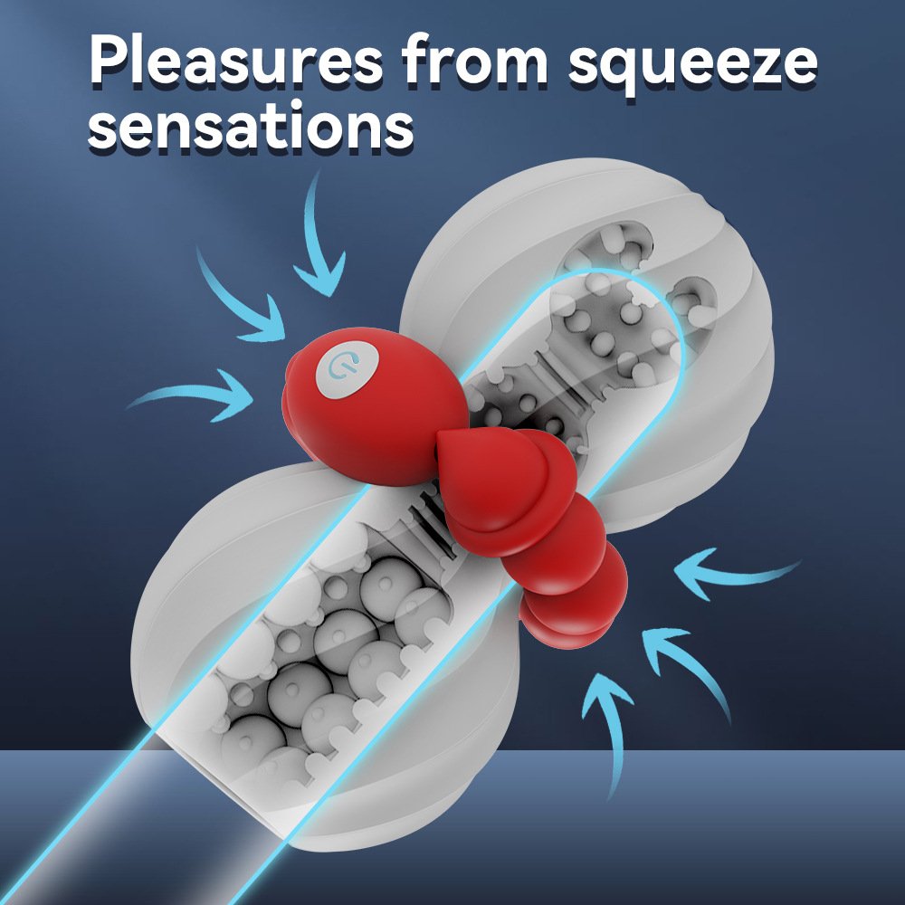 9 Frequency Manual Training Men's 2-in-1 Silicone Masturbator New Anal Beads Heated Air Cup Sex Toys