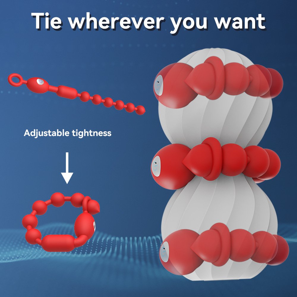 9 Frequency Manual Training Men's 2-in-1 Silicone Masturbator New Anal Beads Heated Air Cup Sex Toys