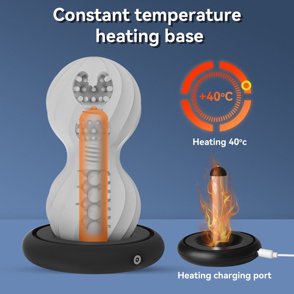 9 Frequency Manual Training Men's 2-in-1 Silicone Masturbator New Anal Beads Heated Air Cup Sex Toys