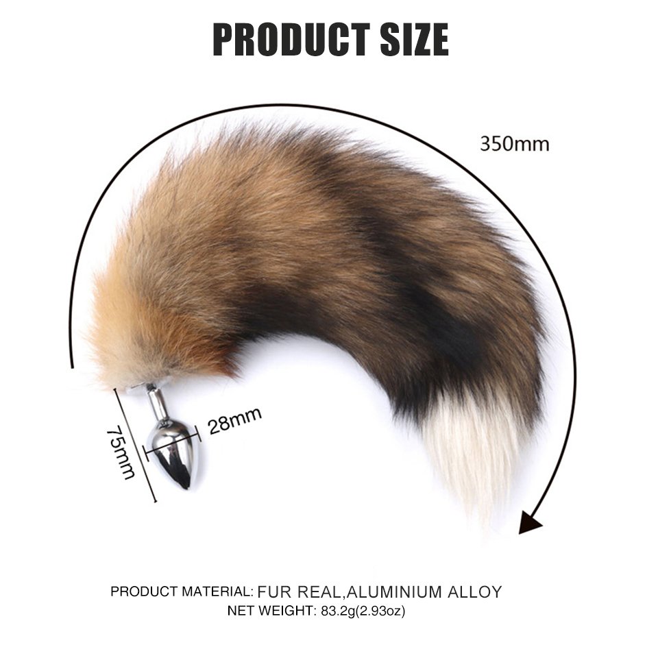 Anal Toy Fur Real with Small Metal Plug Mixed Color Cosplay Sex Toys for Women Juguetes Sexuales Anal