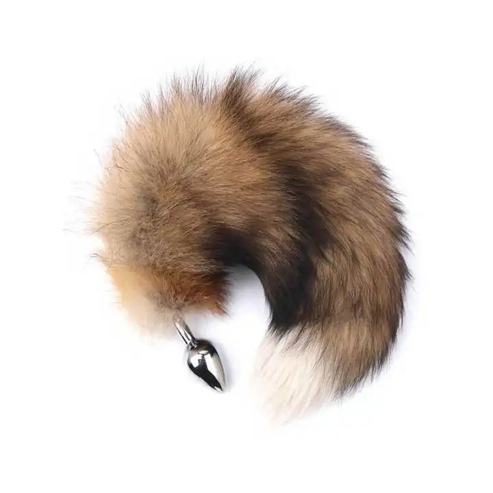 Anal Toy Fur Real with Small Metal Plug Mixed Color Cosplay Sex Toys for Women Juguetes Sexuales Anal