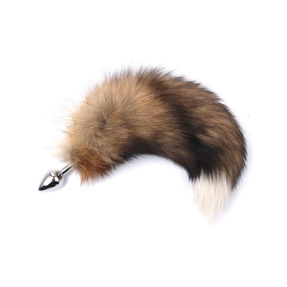 Anal Toy Fur Real with Small Metal Plug Mixed Color Cosplay Sex Toys for Women Juguetes Sexuales Anal