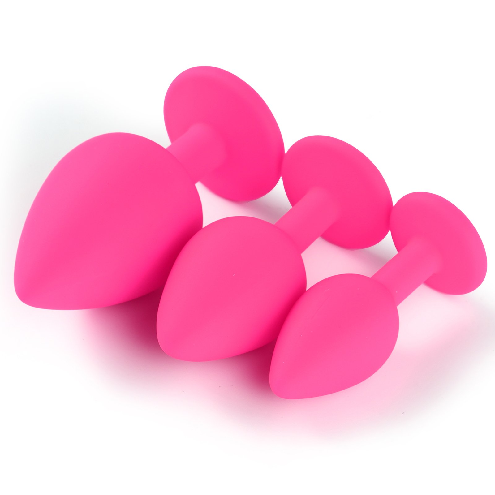FBA-010 Pink Silicone Anal Plug Set Transparent Jewel Butt Plug Sex Toys for Women Juguetes Sexuales