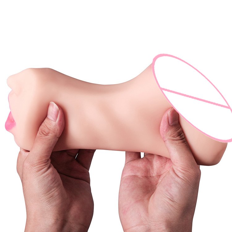Realistic Silicone Pocket Tite Pussy Masturbator for Man Tongue and Mouth Sex Toys