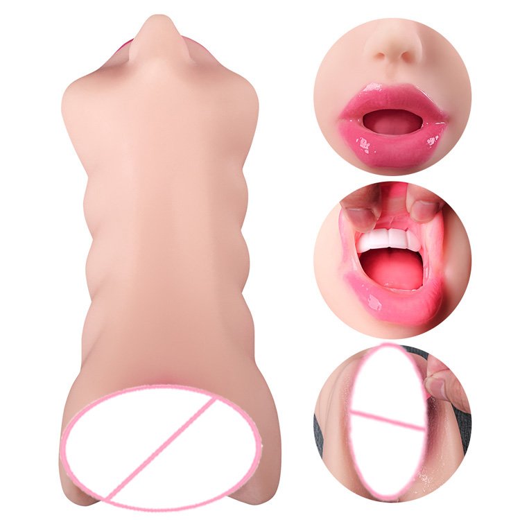 Realistic Silicone Pocket Tite Pussy Masturbator for Man Tongue and Mouth Sex Toys