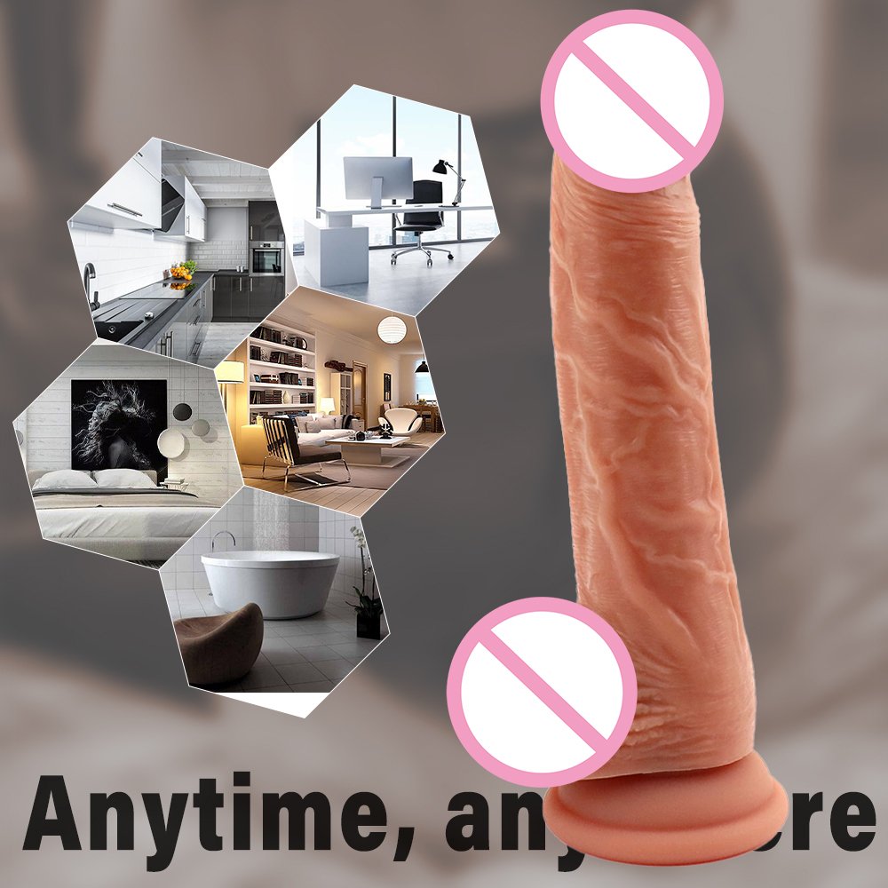 Realistic Dildo Feels Like Skin Soft Silicone Anal Dildo with Suction Cup Dildos with Balls Penis Adult Sex Toys for Women