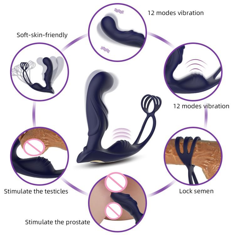 Soft Silicone USB Electric Shock Penis Cock Ring Anal Vagina Butt Plugs Vibrating Dildos Sex Toys For Men with Remote Control
