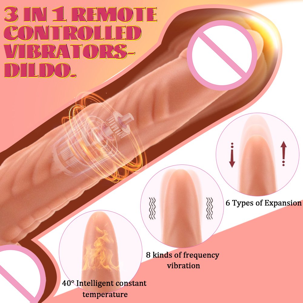 Remote Control Monster Dildo Masturbation Sex Toys for Women Telescoping Vibrators Vagina Anal Dildo Thrusting Vibrator for Men