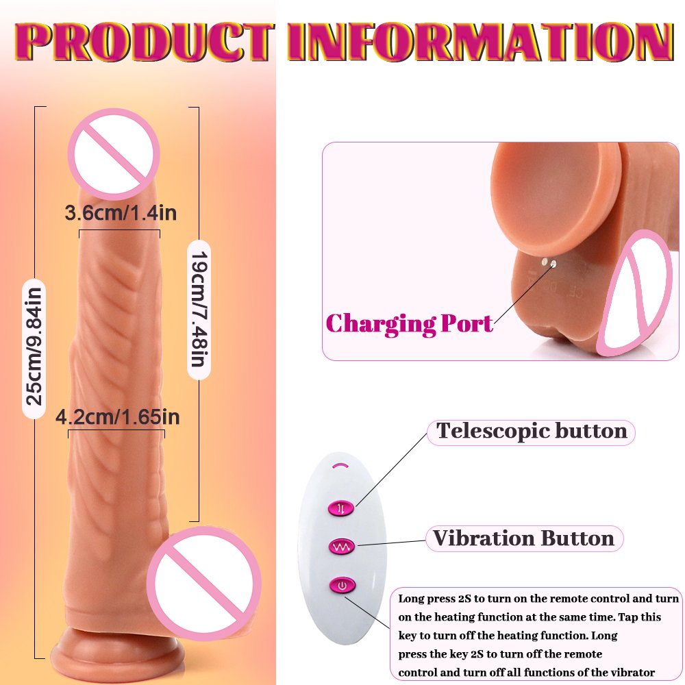 Remote Control Monster Dildo Masturbation Sex Toys for Women Telescoping Vibrators Vagina Anal Dildo Thrusting Vibrator for Men