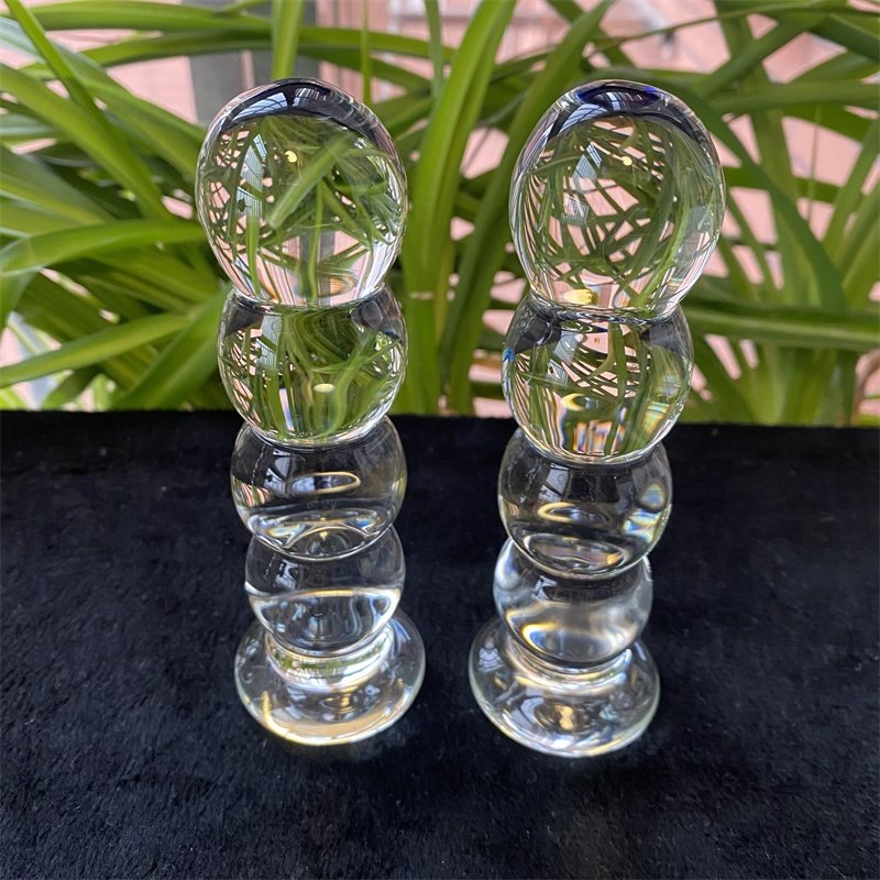 Glass Dildo Glass Pleasure Wand Sex Toys Anal Plug Crystal Massage Wands With Double Plug
