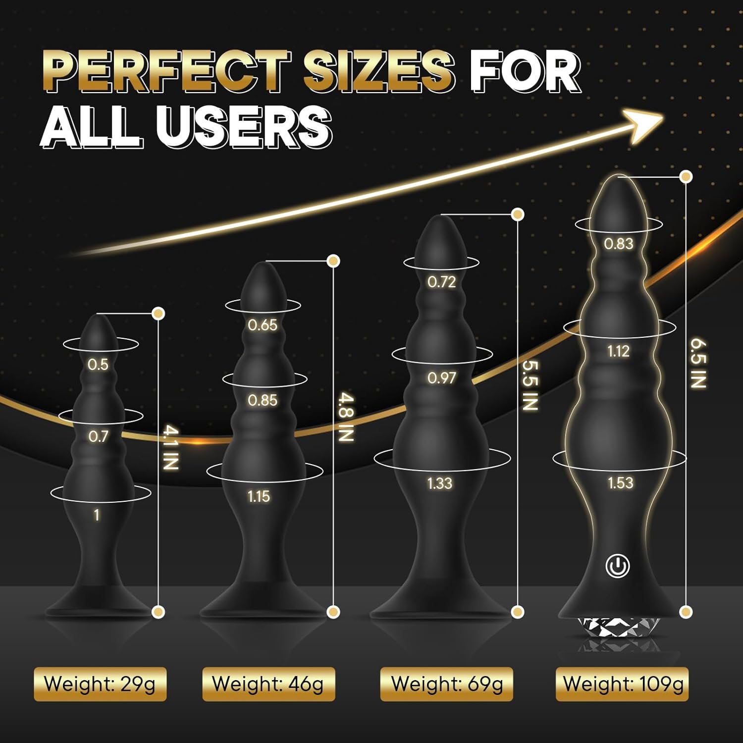 4PCS Anal Beads Anal Plug Remote Control Adult Sex Toys 10 Vibration Modes Prostate Massager Vibrating Butt Plug Anal Toys
