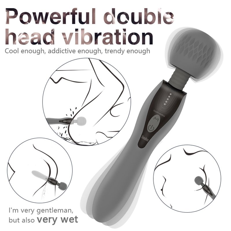 Factory Sale G-Spot Big AV Vibrator 5 Kinds Frequency Power Vibrator Double Motor AV Wand Masturbation Dildo Sex Toy for Women