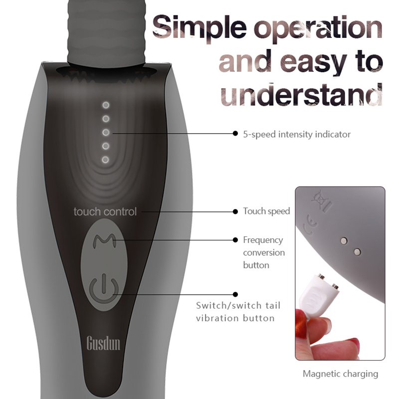Factory Sale G-Spot Big AV Vibrator 5 Kinds Frequency Power Vibrator Double Motor AV Wand Masturbation Dildo Sex Toy for Women