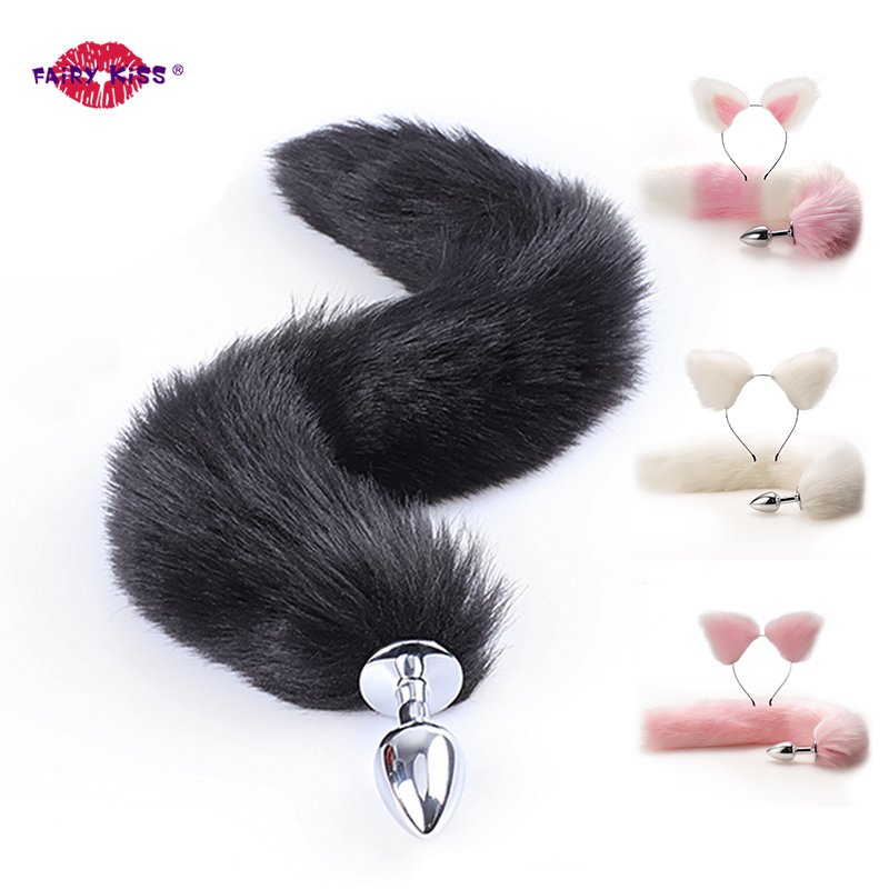 Sex Toys Anal Plug Tail with juegos para adultos Ears Sexy Dress Up Fox Tail Butt plugs anales produtos eroticos