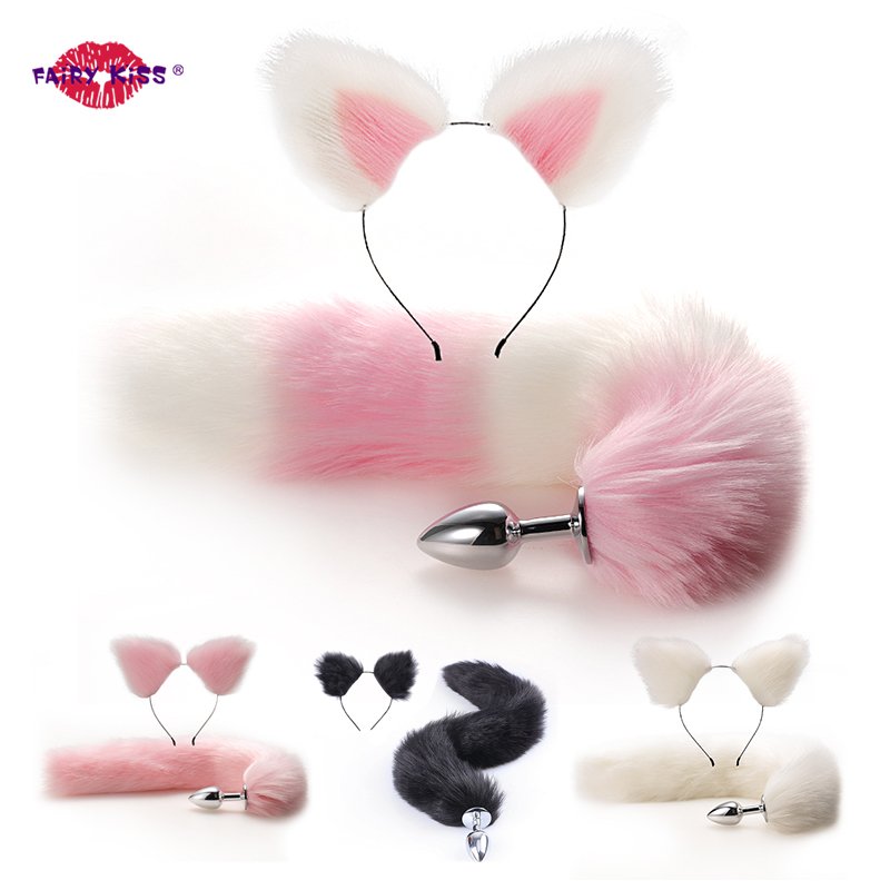 Sex Toys Anal Plug Tail with juegos para adultos Ears Sexy Dress Up Fox Tail Butt plugs anales produtos eroticos
