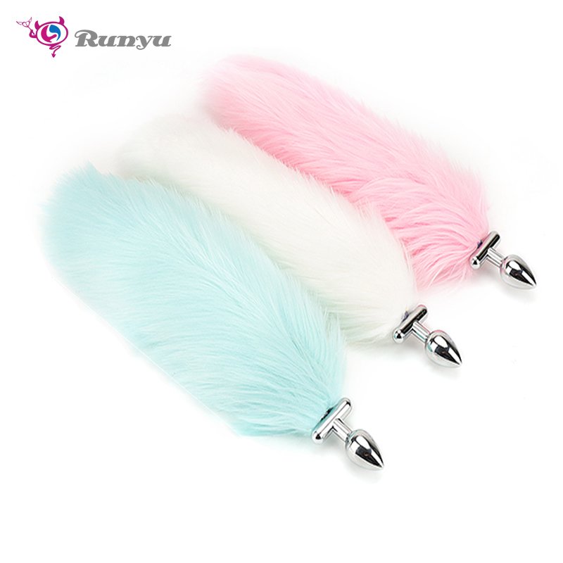 Long Fox Tail Anal Massager Toy Women Color Let Light Butt Plug Ship's Anchor Adult Sex Toys Coseplay Sex Toys Juguetes Sexuales