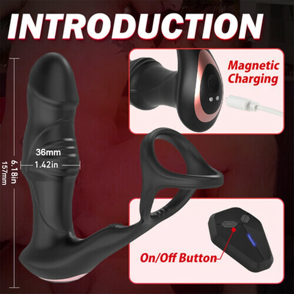 Wireless Remote Control 9-Frequency Prostate Massage Vibrator Silicone Butt Plug Sex Toy for Men Adult Juguetes Sexuales