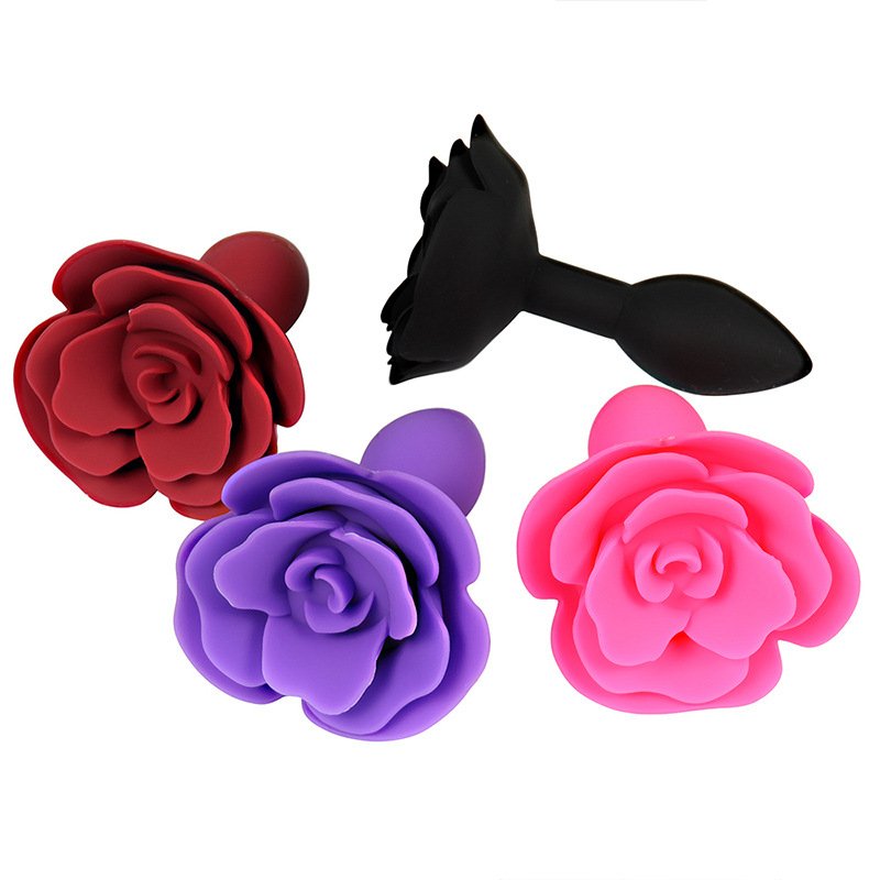 Silicone Butt Plug Rose Flower Adult Toy Rose Anal Plugs Sex Products