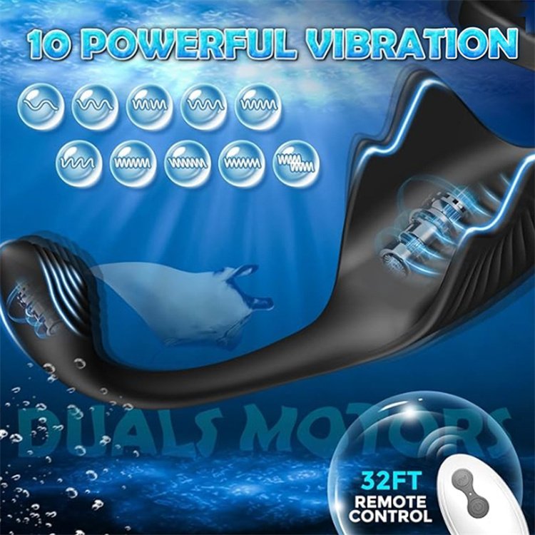10 Modes High Quality Remote Control Male Anal Prostate Massager Cock Ring Sex Toys for Man