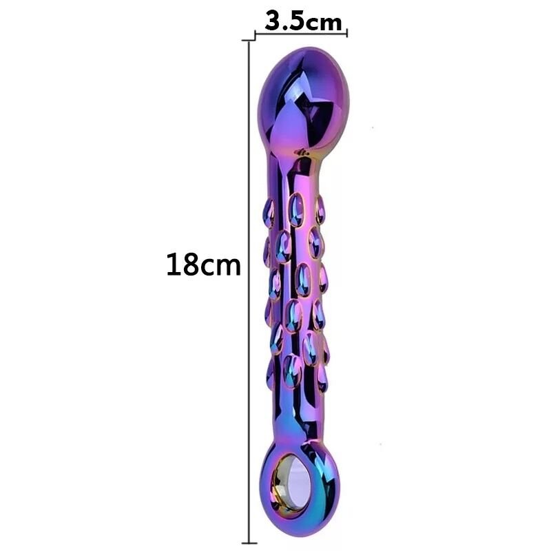 Masturbator Realistic Dildo Penis Large G-spot Adult Sex toys Dual Head Crystal Glass Dildos Anal Butt Plug for Woman Female