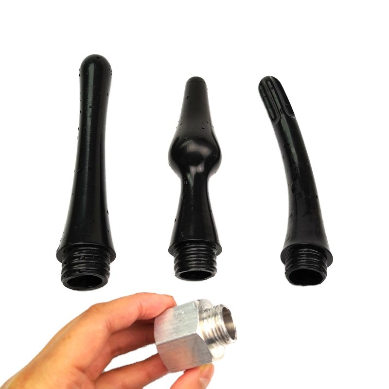 Black Soft PVC Shower Enema with 3 tips sax toys for man only girl