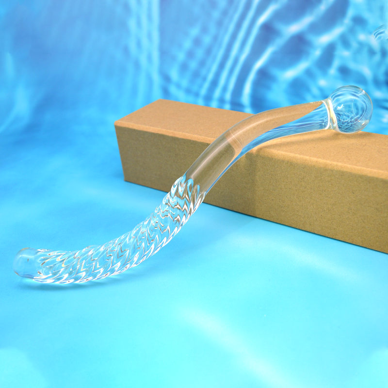Crystal Sex Toys Glass Dildo Curved Yoni Wand Adult Anal Butt Plug Big Glass Dildo For Women Vagina Massage Wand Glass Wand