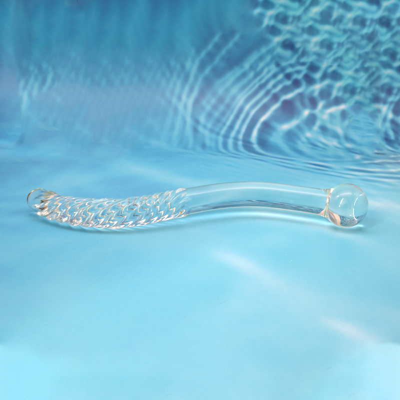 Crystal Sex Toys Glass Dildo Curved Yoni Wand Adult Anal Butt Plug Big Glass Dildo For Women Vagina Massage Wand Glass Wand