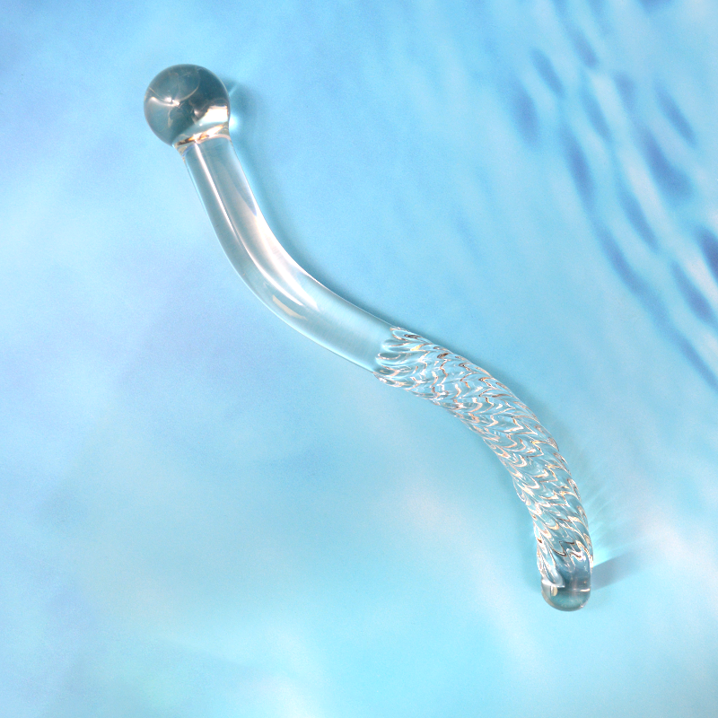 Crystal Sex Toys Glass Dildo Curved Yoni Wand Adult Anal Butt Plug Big Glass Dildo For Women Vagina Massage Wand Glass Wand