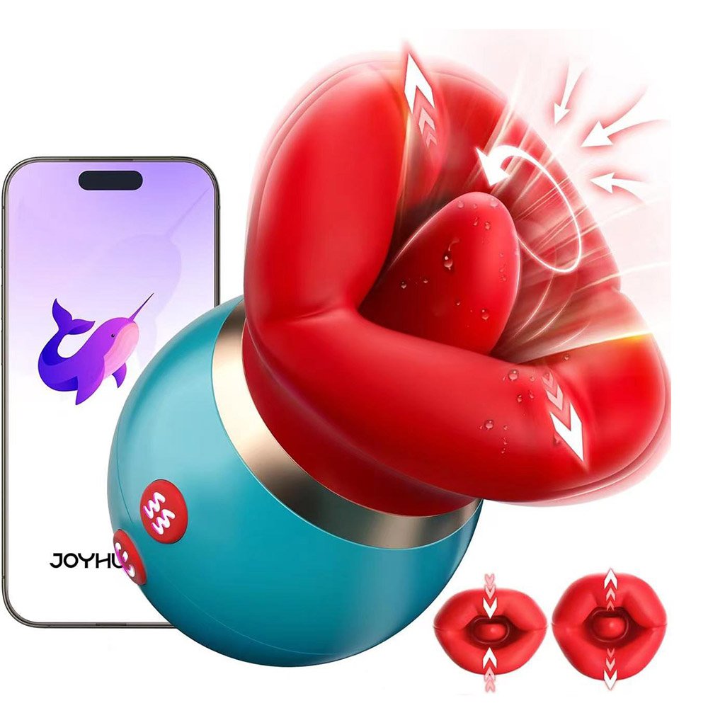 3IN1 Mouth Shaped APP Sucking Vibrator Clitoral Stimulator Sex Toy Tongue Licking Sucking Nipples Anal Rose Clit Sucker Vibrator