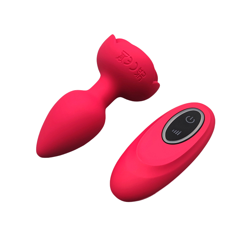Flashing Light Anal Plug Vibrator 7 Vibrations Rose Anal Sex Toys Wearable Vibrating Butt Plug Rose Anal Toys