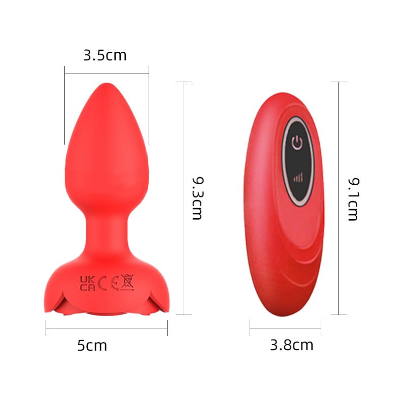 Flashing Light Anal Plug Vibrator 7 Vibrations Rose Anal Sex Toys Wearable Vibrating Butt Plug Rose Anal Toys