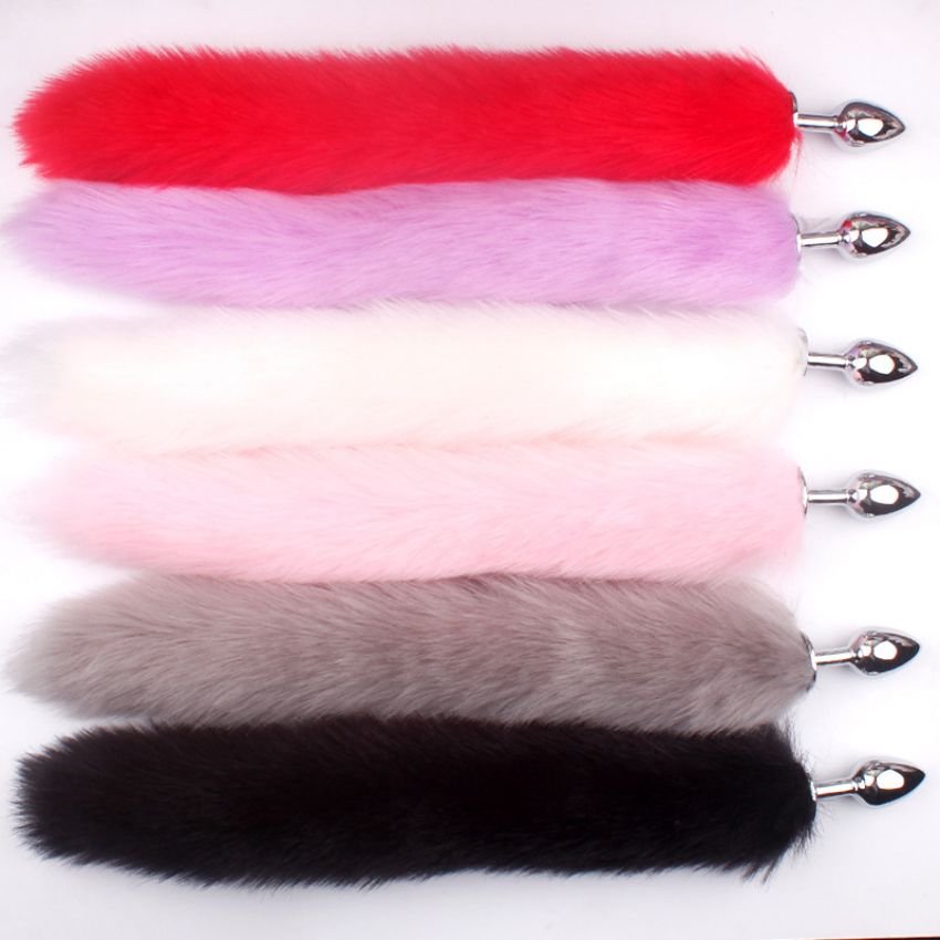 Couple Metal Feather Anal Toys Erotic Sexy Butt Plug Adult Fox Tail Butt Plug Sex Toys For Woman