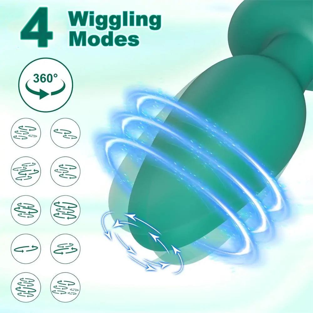 Wireless APP Remote Control Silicone Men Prostate Massager Wiggling Rotating Vibrating Anal Butt Plug Male Anal Vibrator Sex Toy