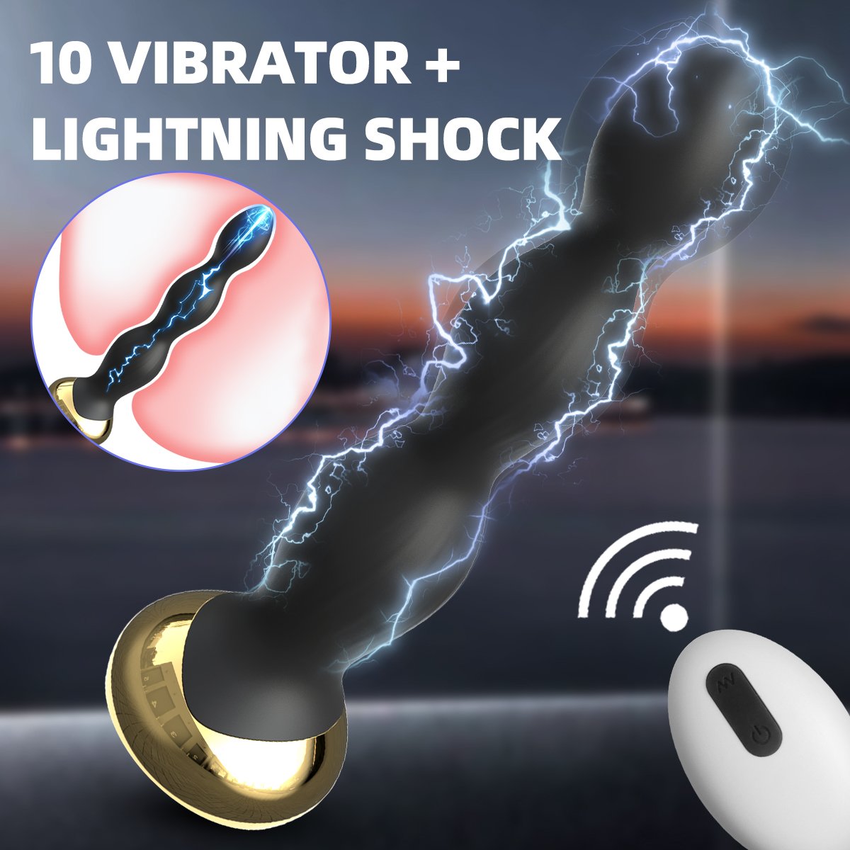FairyKiss light electric shock Anal Plug Vibrator Remote Control 10 Vibration Modes Adult Toys for couples Butt sex game