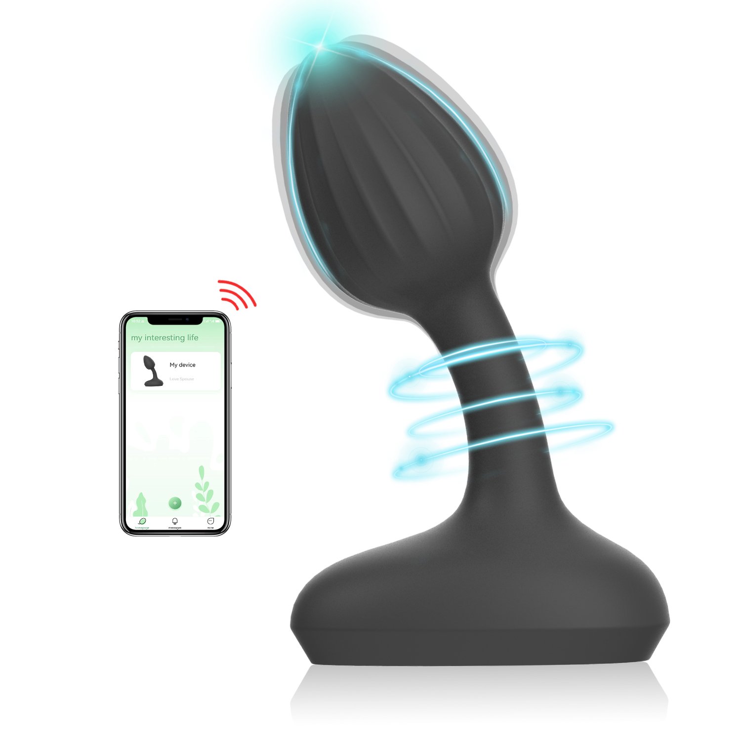 Wireless Remote Control Flexible Butt Plug Anal Plug Strong Silicone Anal Toy for Couple Sex