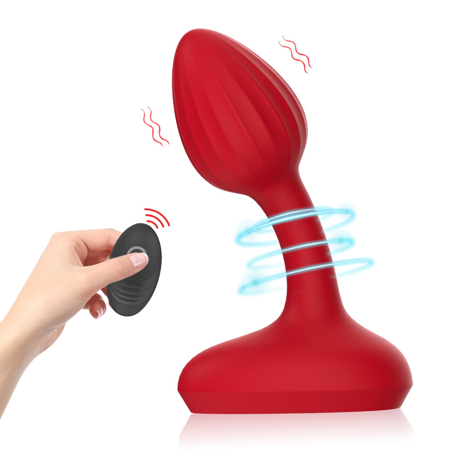 Wireless Remote Control Flexible Butt Plug Anal Plug Strong Silicone Anal Toy for Couple Sex