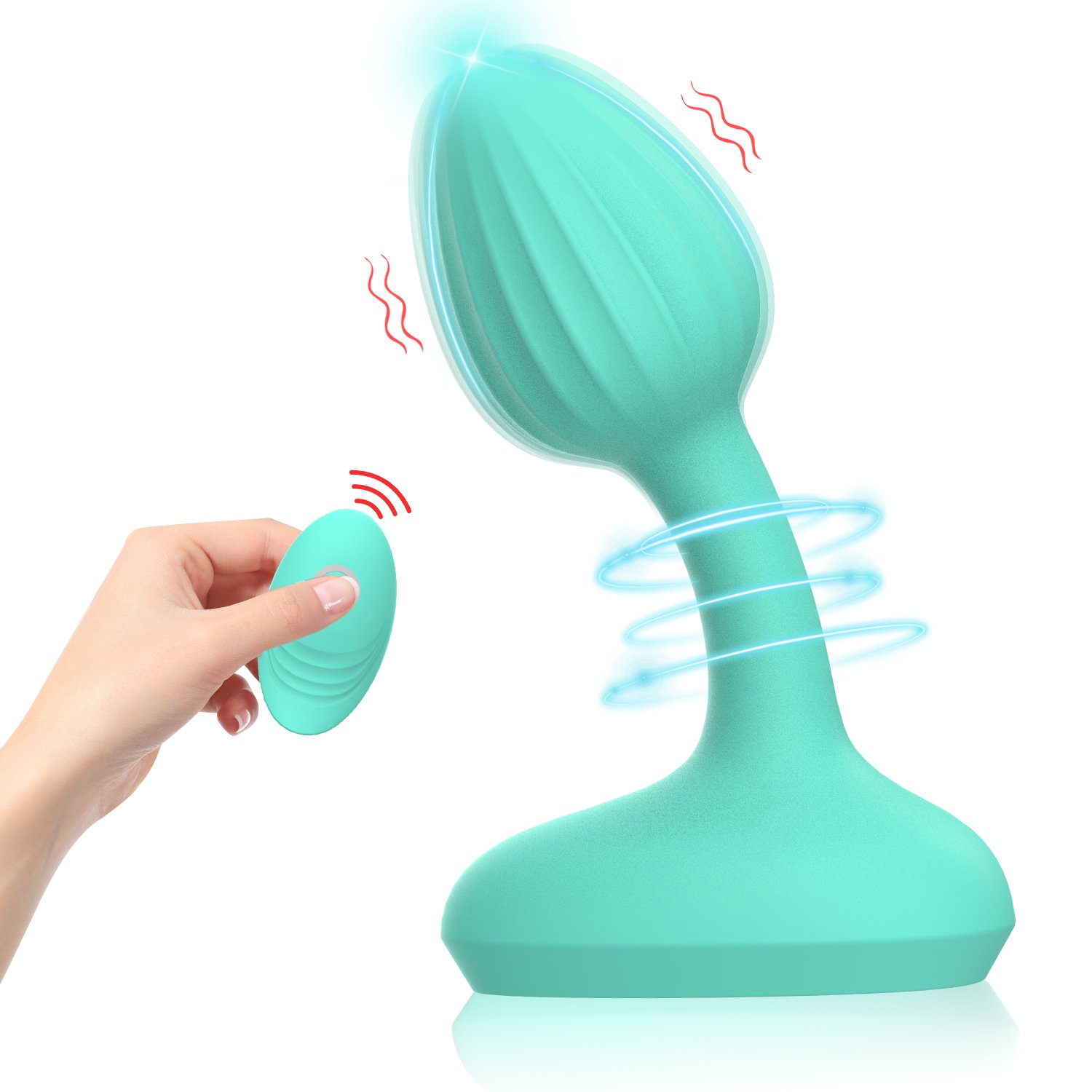 Wireless Remote Control Flexible Butt Plug Anal Plug Strong Silicone Anal Toy for Couple Sex