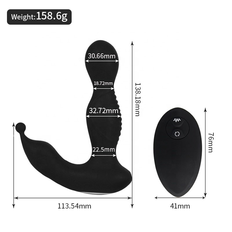 360 degree Rotating Anal Vibrator Prostate Massager with 10 Vibrating Rotation Butt Plug with Remote