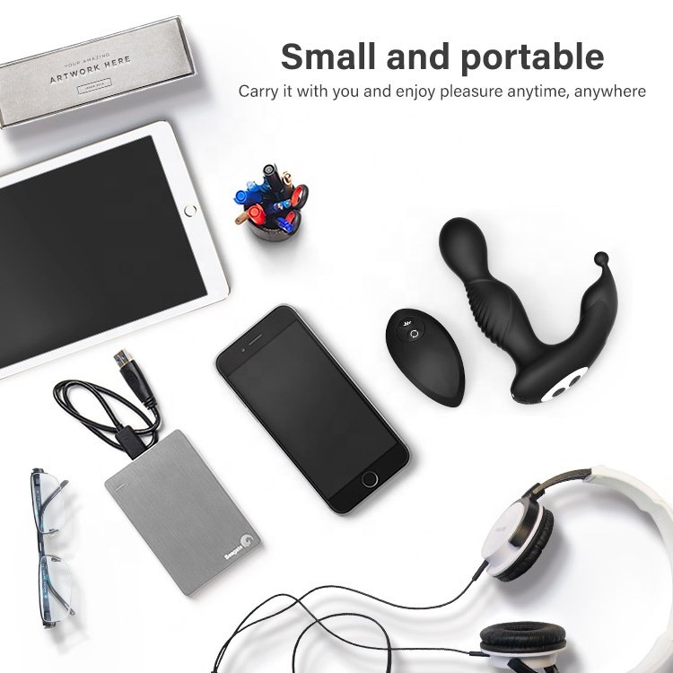 360 degree Rotating Anal Vibrator Prostate Massager with 10 Vibrating Rotation Butt Plug with Remote