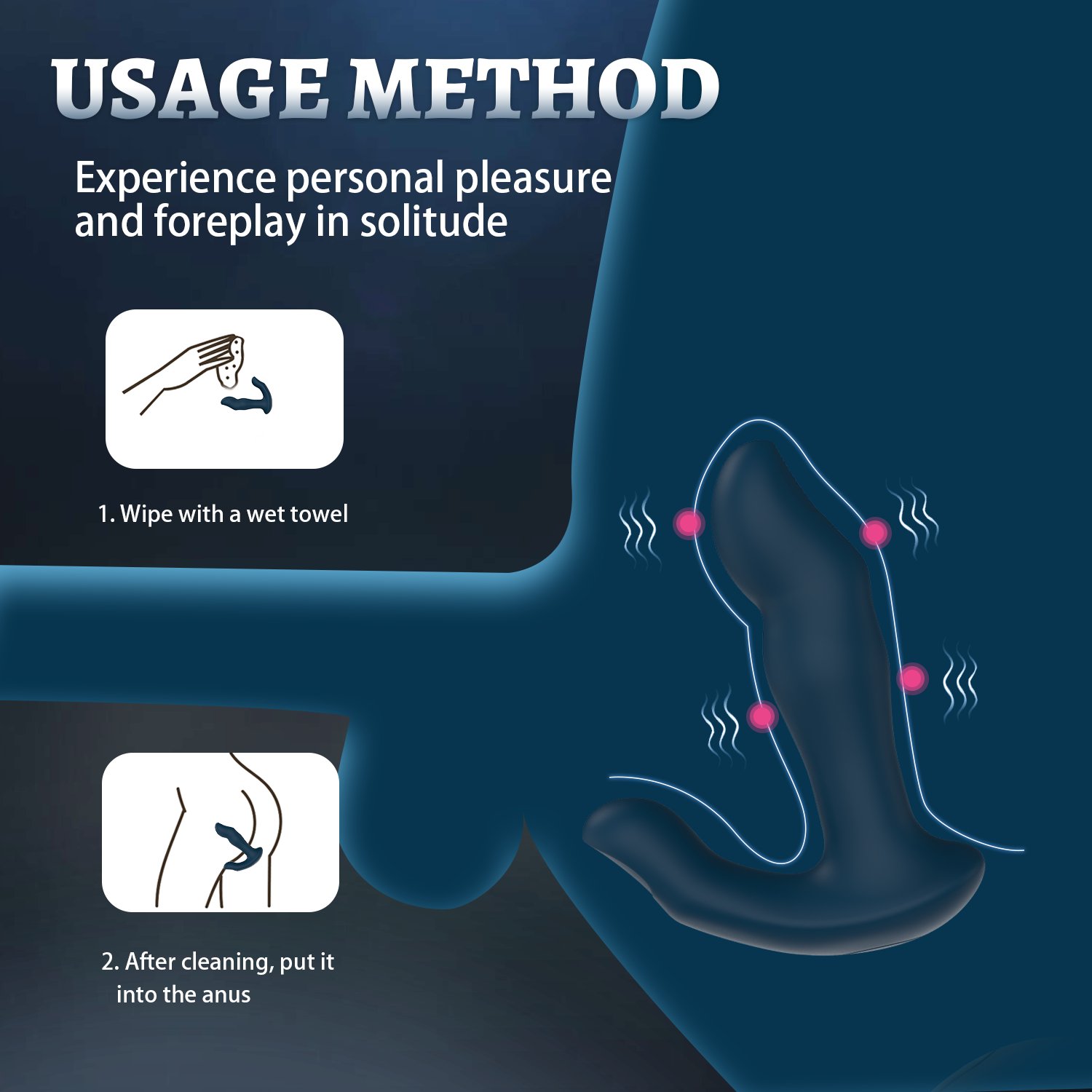 2 heads vibration powerful swaying silicone anal plug prostate massager anal male vibrator for men sex toys with remote control
