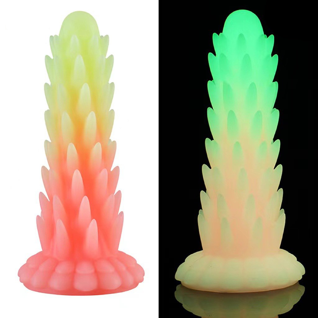 Multiple Color Luminous Silicone Spike Butt Plug